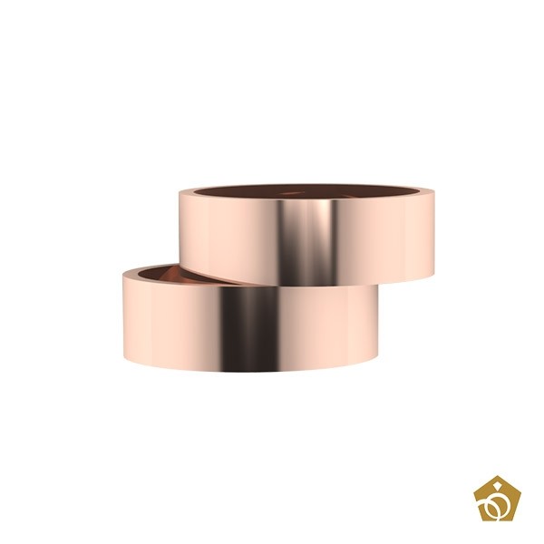 Aliança Quadrada Ouro Rosa 18k | 16 gramas (par)