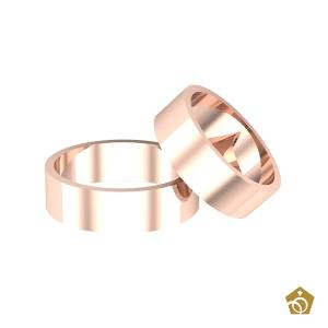 Aliança Quadrada Ouro Rosa 18k | 14 gramas (par)