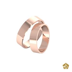 Aliança Quadrada Ouro Rosa 18k | 8 gramas (par)