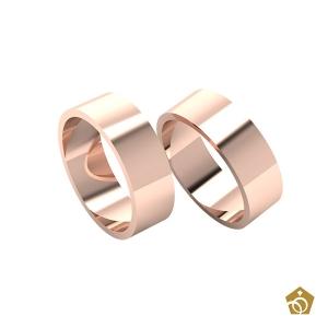 Aliança Quadrada Ouro Rosa 18k | 16 gramas (par)